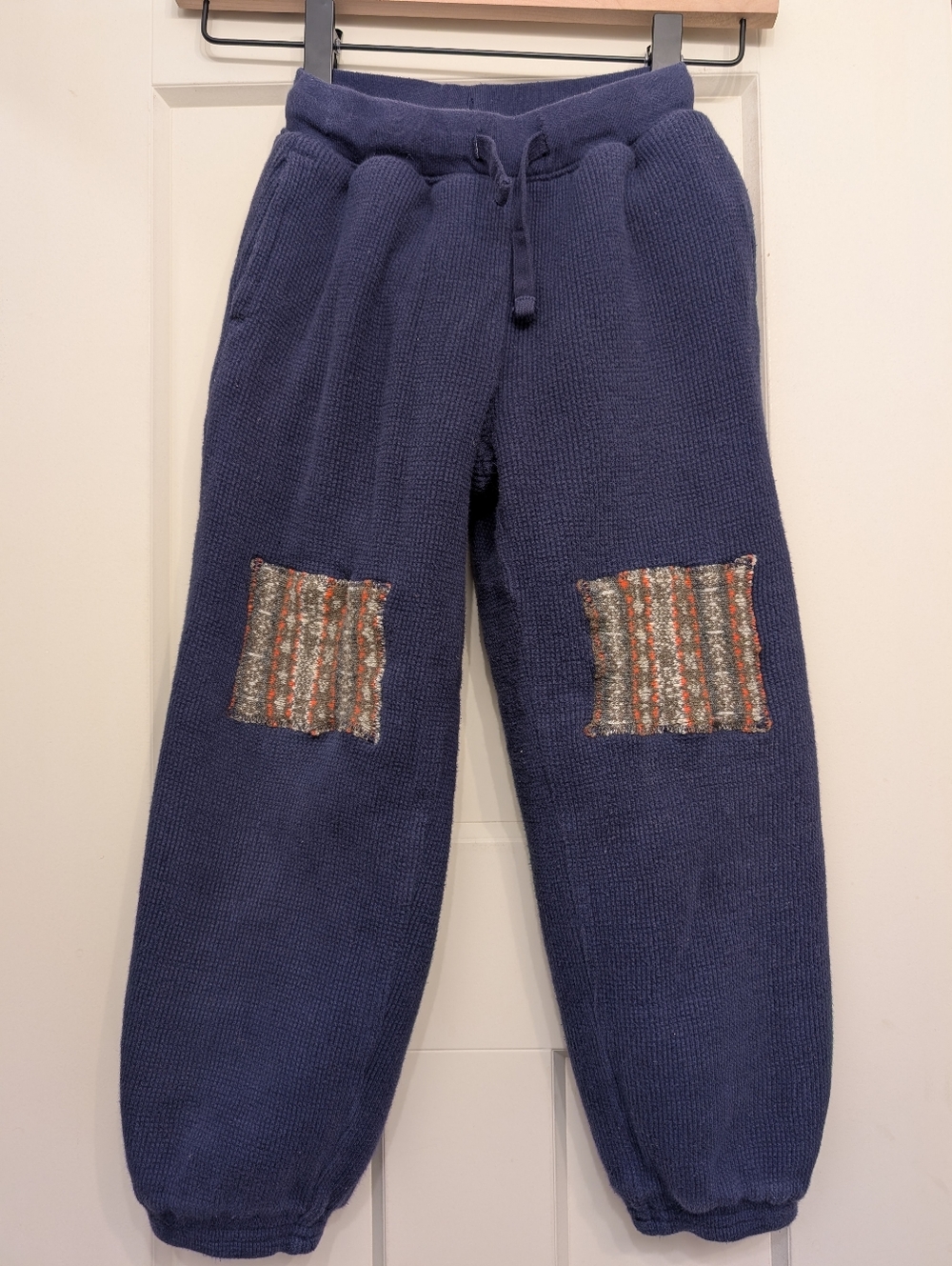 Gap Kids Navy Knit Fleece Lined Jogger Pants with Patch Details 5T